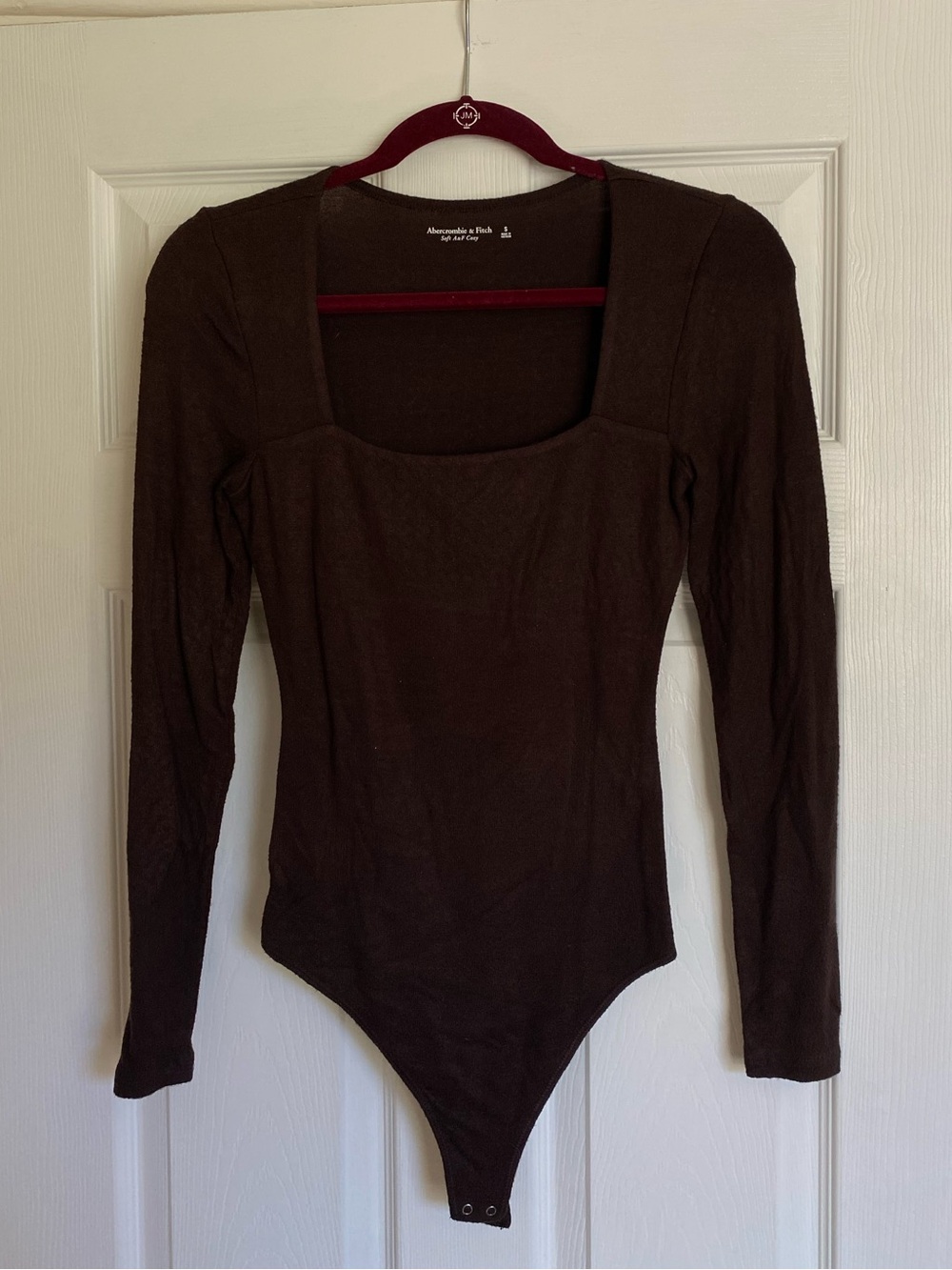 Abercrombie & Fitch Dark Brown Square Neck Long Sleeve Bodysuit